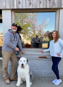 Jason and Jenny Armold in front of their future Ice Cream Parlor