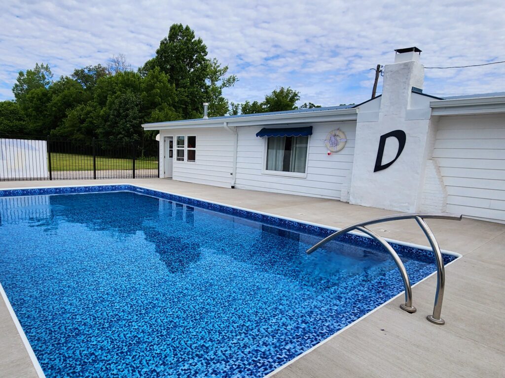 The new pool at Dockside Lake Resort