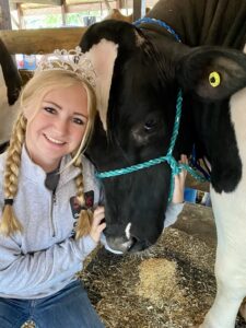 Taylee with her Dairy Calf